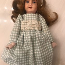 Bisque Head Porcelain Doll Figure  Antique Jointed Hinged