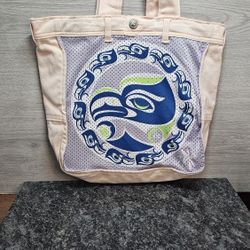 Seattle Seahawks Pink Denim Shoulder Tote Bag