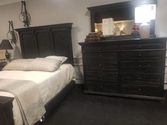 Queen Bed and Nightstand