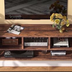 Tribesigns TV Stand for TVs up to 55 Inch, TV Console Table Entertainment Center with Storage, Industrial Media Console with Open Bookshelf for Living