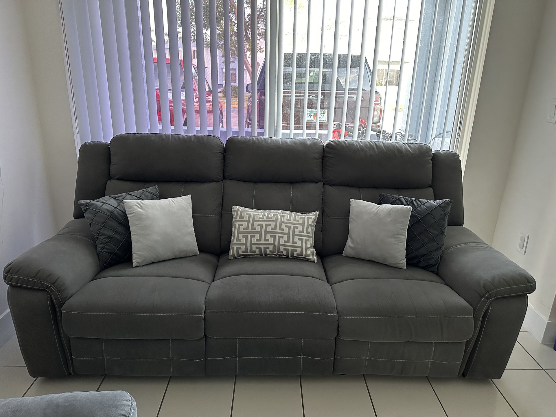 Gray Sofa Recliner 
