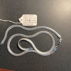 New 5mm x18” .925 Silver Flat Link Chain / Bracelet 