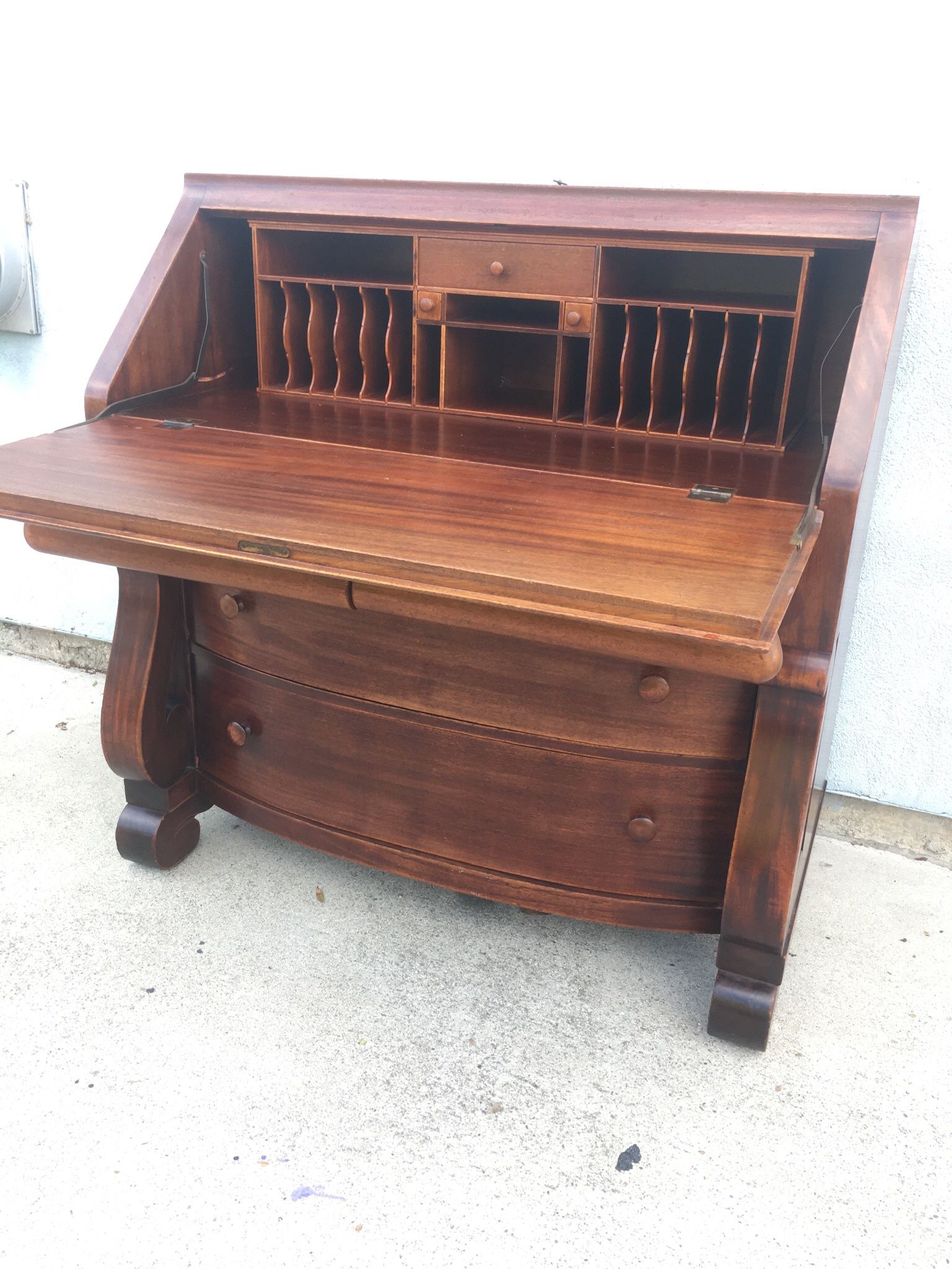 Antique Mahogany Secretary Desk Bureau
