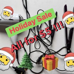 3-Piece Hair Styling Bundle: Conair 1875 Dryer + Full Size & Mini Flat Irons