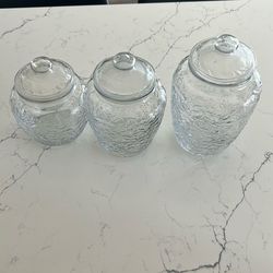 Princess House Glass Jars Set Of 3