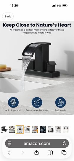 gotonovo Waterfall 4’’ Centerset Bathroom Sink Faucet Matte Black A14 $40