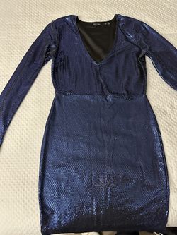 Royal Blue Sequins Dress