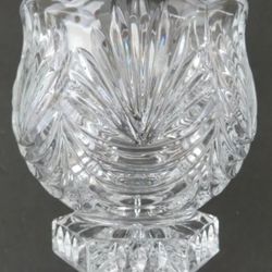 Vintage Crystal Industries Carolyn Pattern Votive 60's mid-century candle holder or salt cellar