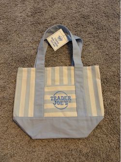 2026 Trader Joe's Striped Mini Canvas Tote Bags