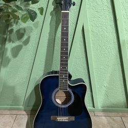 Blue Acoustic Guitar 