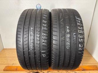 2 tires 275 35 21 Bridgestone alenza 001 Run flat 66% tread left
