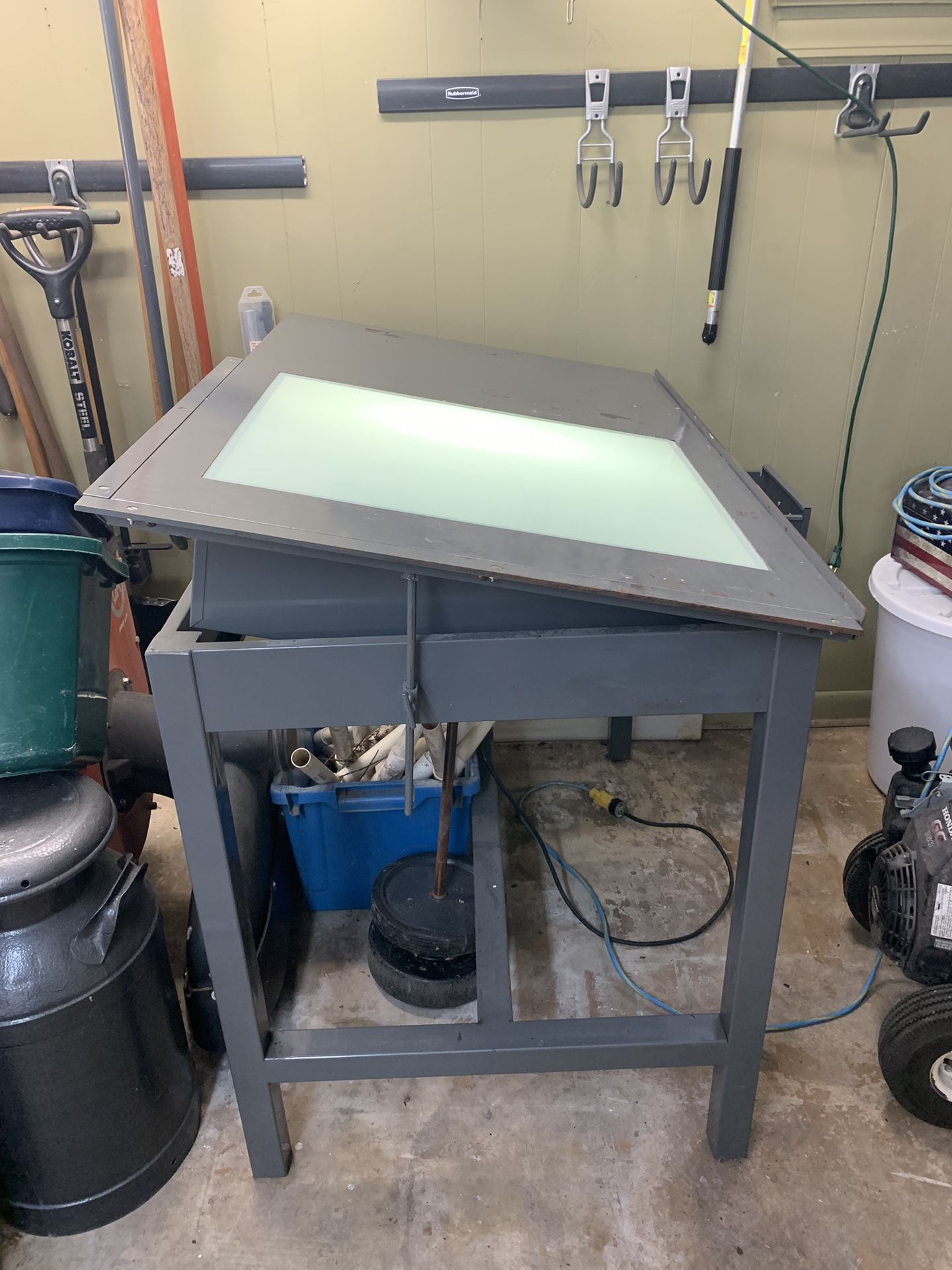 Industrial Bottom Lighted Drawing/Drafting Table