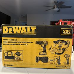 DEWALT DCK423D2 20V MAX Cordless 4-Tool Combo Kit with (2) 2 Ah Batteries New