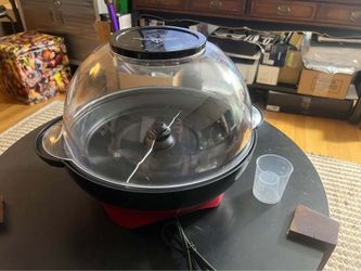 6.3 Quarts Electric Hot Oil Popcorn Popper Machine with Stirring Rod, Large Lid for Serving Bowl and