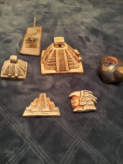 Small pyramids and trinkets from pyramid of sun in Mexico