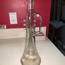 Vintage Clear Glass Trumpet Shaped Bottle Decanter 