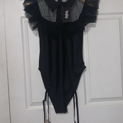 Sexy Forplay Prom On Wednesday Movie Character Black Costume (Bodysuit ONLY)