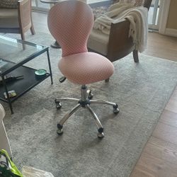 Pink Polka Dot Pottery Barn Swivel Chair