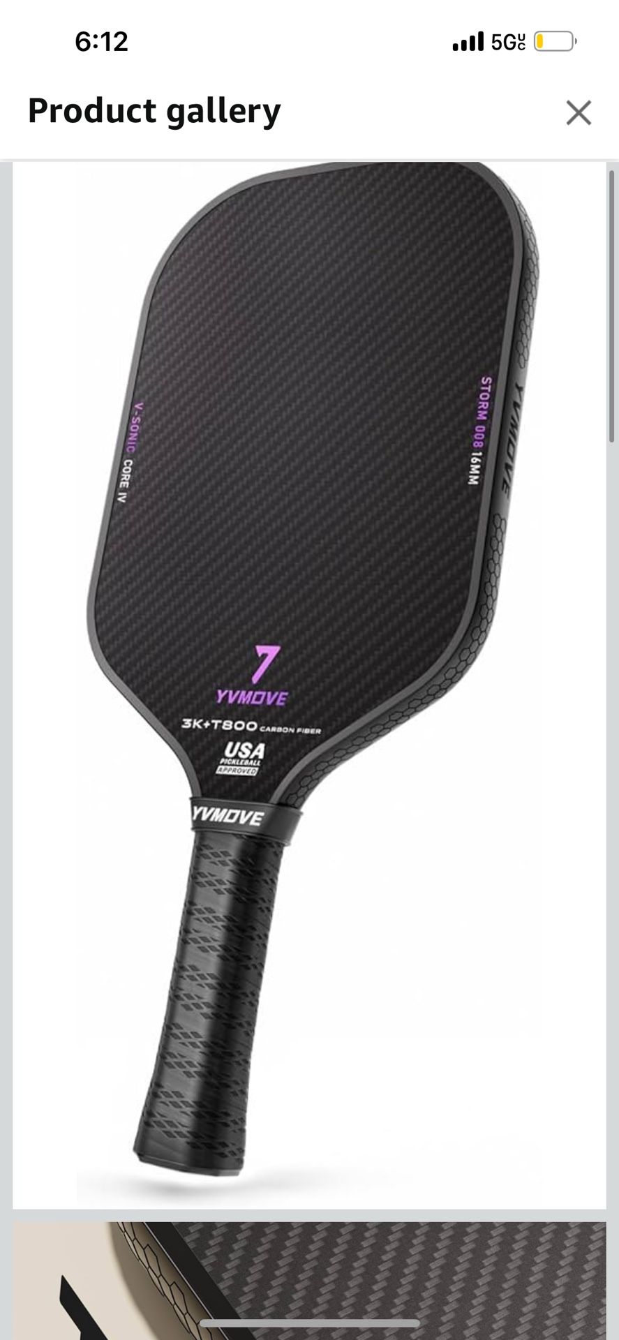 T800 Carbon Fiber Pickleball Paddle with 16mm V-Sonic IV Dynamic Core, Premium Pickle Ball Racket with Enhanced Control & Ultimate Spin, USAPA Approve