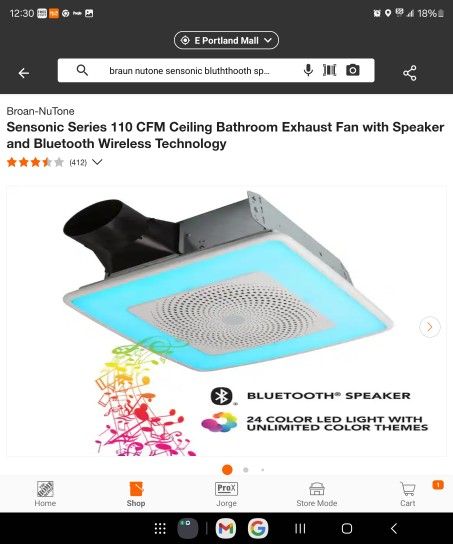 Braun Nutone Sensonic Blutooth Speaker