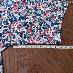 Lands End Women's 16 Tall Bermuda Shorts White With Red Blue Lavender Flowers