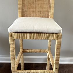 New Safavieh Wicker Counter Stool With Cushion
