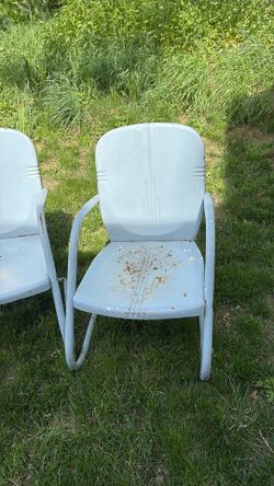 Outdoor chairs, metal, rocking chairs