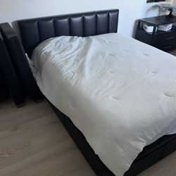 RH Leather Bed Frame 