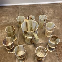 Marble Glass Serving Set