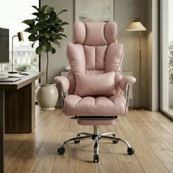 NEW IN SEALED BOX – Pink Ergonomic Executive Office Chair w/ Footrest – 400LB Capacity