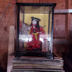 Vintage China Doll In Case.
