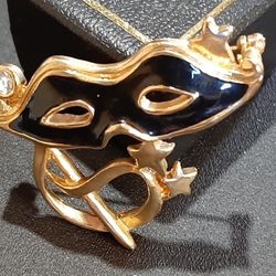 Vintage Black Enamel Pin