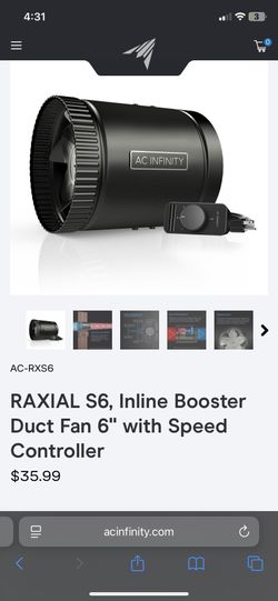 AC Infinity 6 Inch Inline Fan 265 CFM