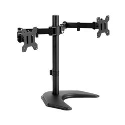 VIVO STAND-VOO2F - Soporte de escritorio independiente para monitor LCD LED dual para 2 pantallas de hasta 27 pulgadas, brazos totalmente ajustables c