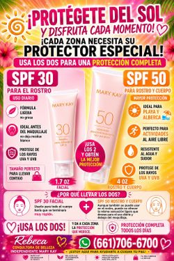 Mary kay SPF 30 SPF 50  compra  uno y el otro amitad de precio$$