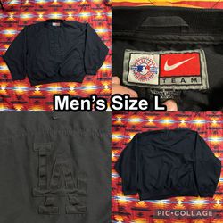 Vintage Nike Dodgers Center Check Black Windbreaker Jacket Men’s Size Large