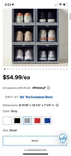 Container store drop shop front shoe box