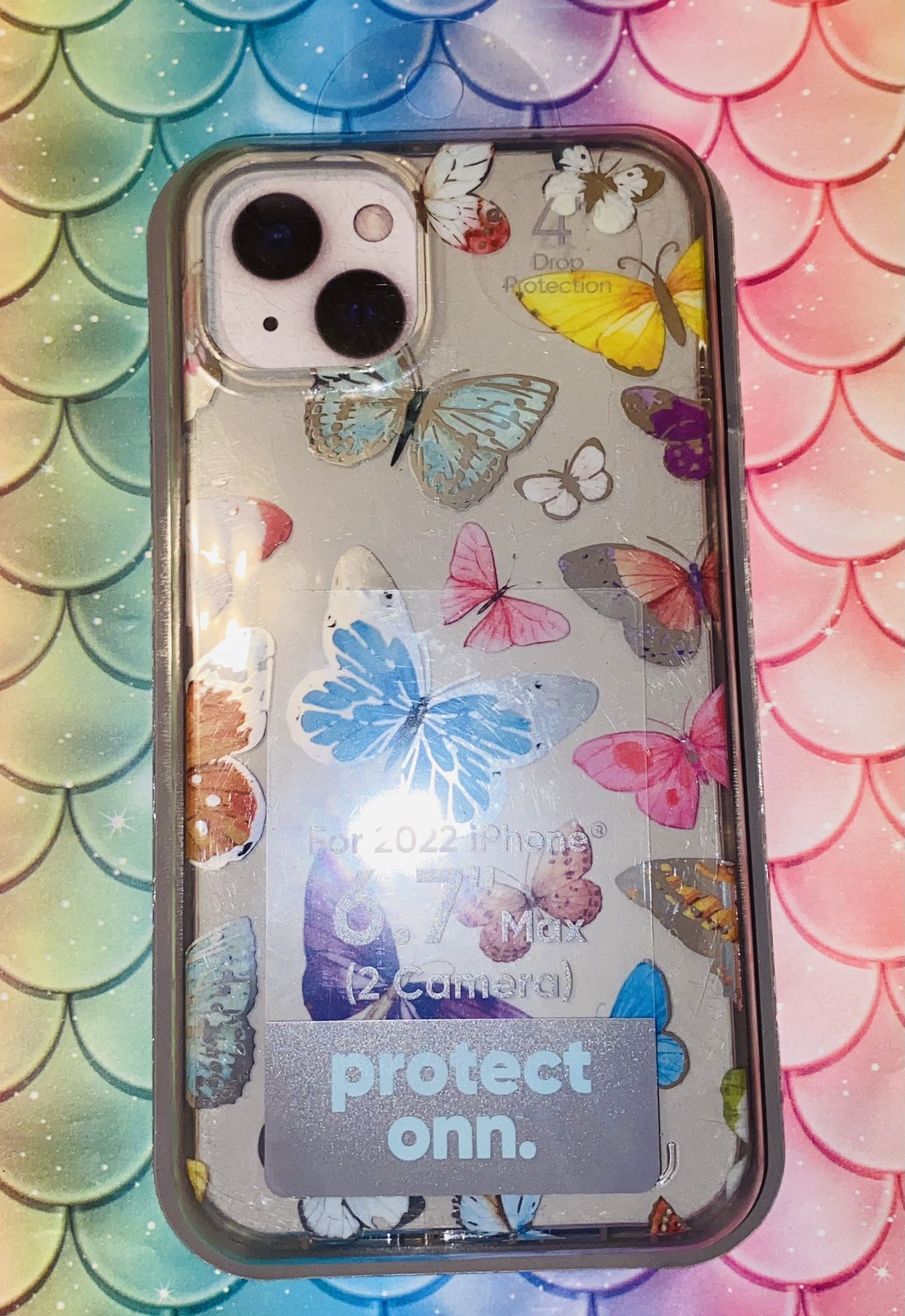 ✨🟡BLUE💙PURPLE🟣ORANGE🟠PINK💕COLORFUL BUTTERFLY🦋DESIGNED IPHONE📱14 PLUS PHONE📱CASE