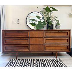 Mid Century Modern Refinished Walnut Dresser | Sideboard