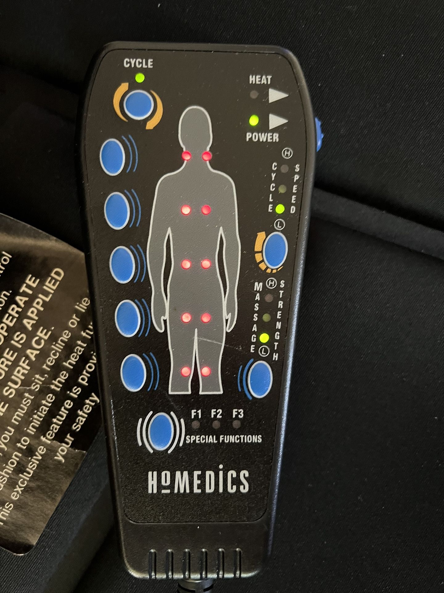 HOMEDICS BACK MASSEUR 10 MOTOR SEAT MASSAGER W/HEAT MODEL# LSS-10H
