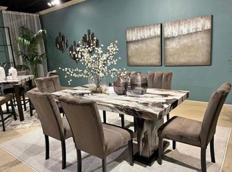 Modern Luxury Marble-Look dining Set Starts @ $799.00