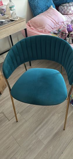 Blue velvet chair