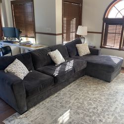 Microfiber Couch With Left chaise