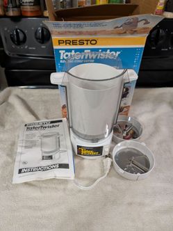 Vintage Presto TaterTwister Electric Curly Fry Potato Cutter 1990 W/ Instructions