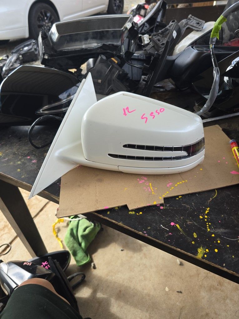 2012 W221 MERCEDES BENZ S550 S600 DRIVER SIDE DOOR MIRROR DIAMOND WHITE