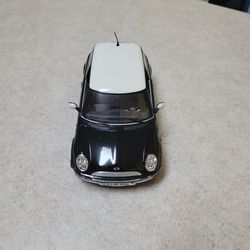 Toy Model Mini Cooper Black With White Roof Metal Model Toy  Car