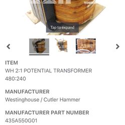 WH 2:1 POTENTIAL TRANSFORMER 480:240