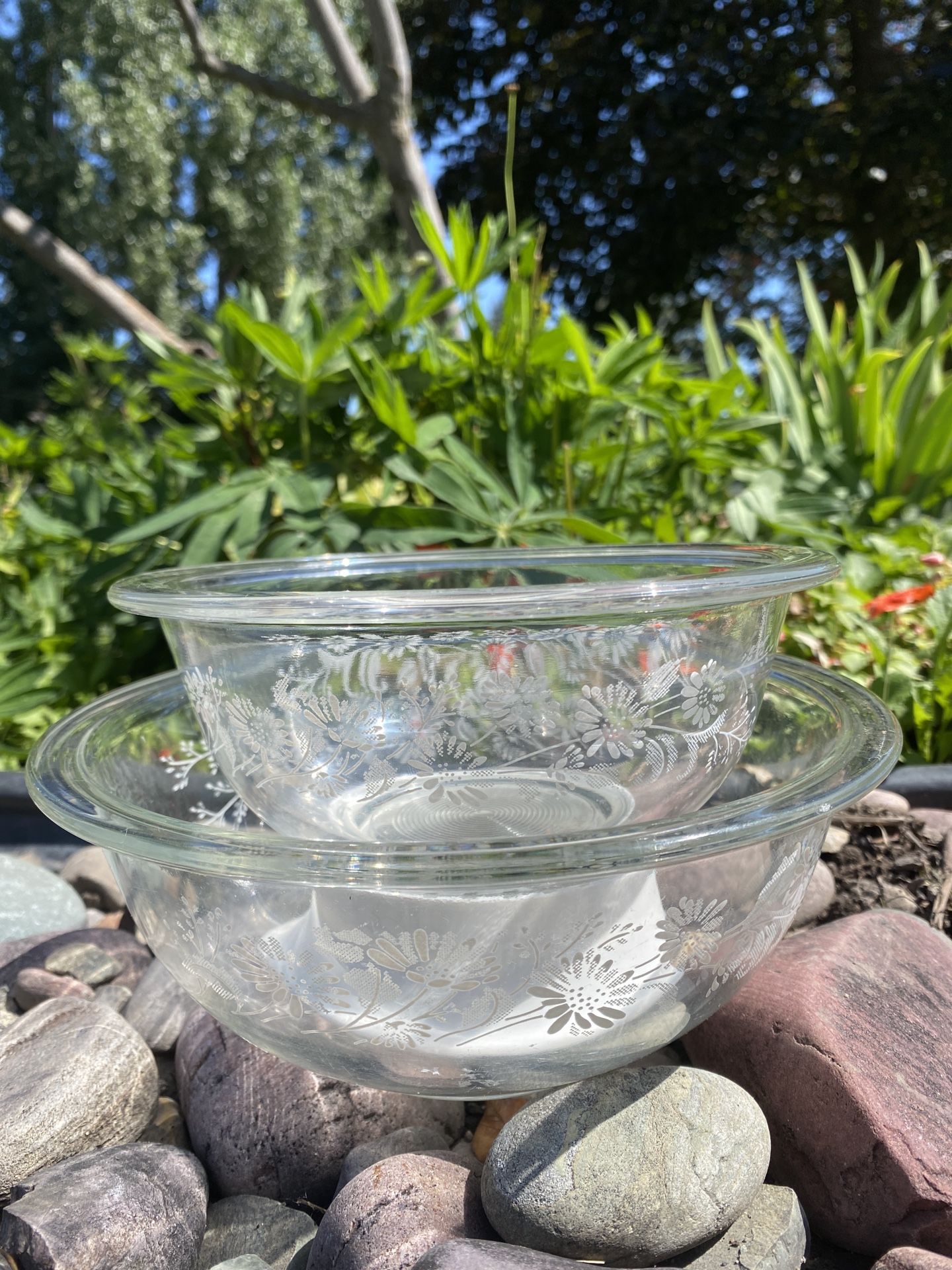 Pyrex Clear Colonial Mist Bowls