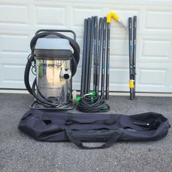 Cyclone Triple 3600 20 Gallon Gutter Vacuum, 40 Foot Carbon Gutter Poles, Pole Bag and Inspection Camera Kit