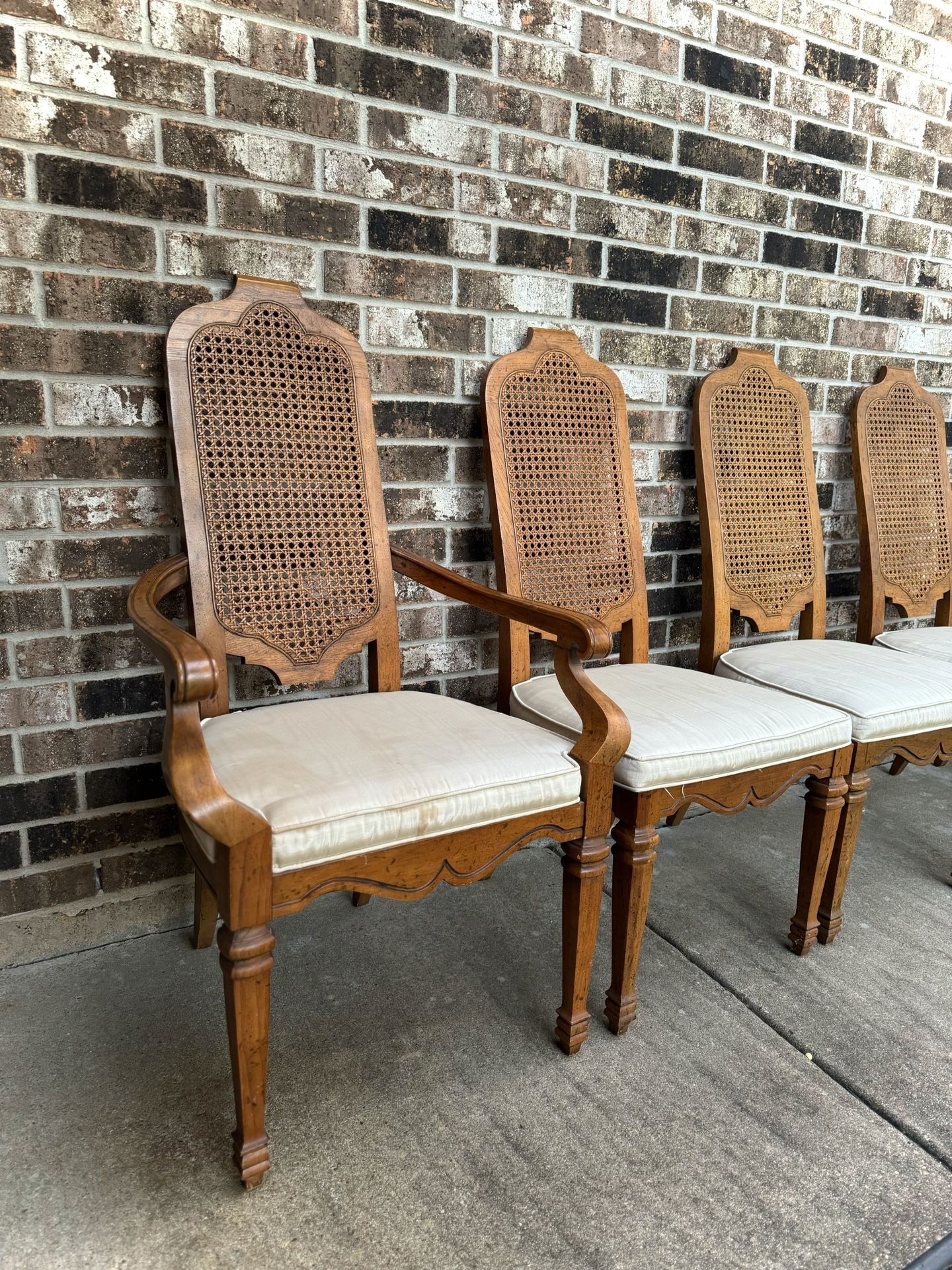 Vintage Cane Back Dining Chairs (Set Of 6)